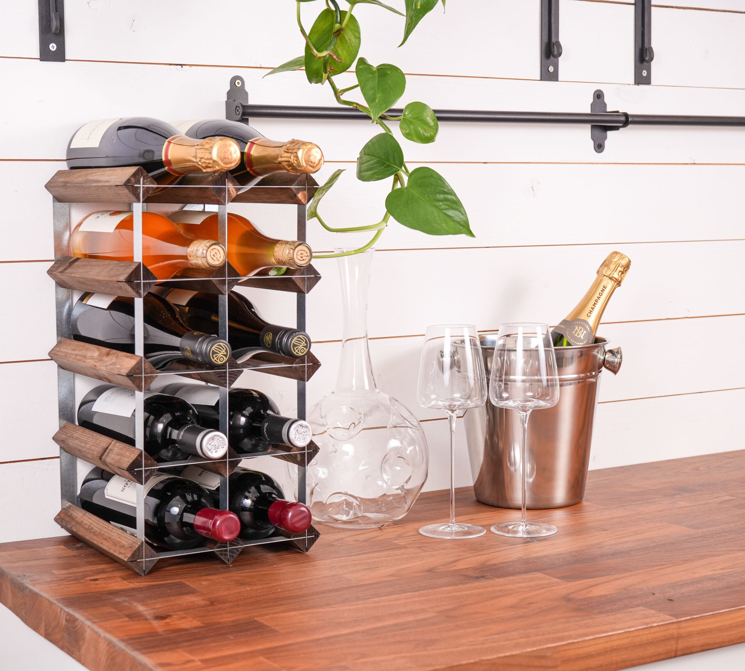 The Swedish Wine Rack Factory Vinställ 12 Flaskor Omonterat Mörkt Trä-Holykitchen