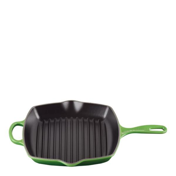 Le Creuset Signature grillpanna kvadratisk gjutjärn 26 cm Bamboo Green-Holykitchen
