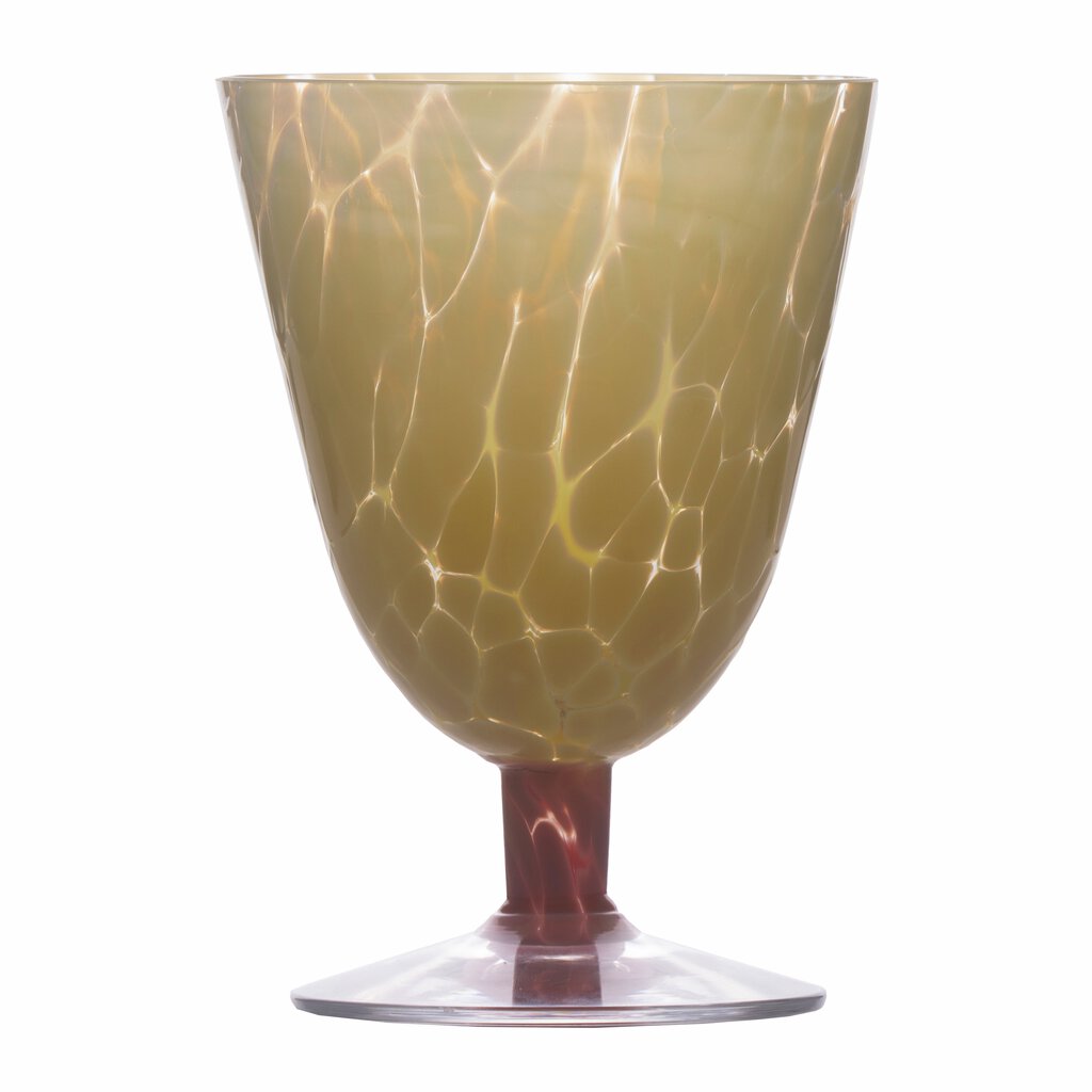 Magnor Jubalong konstglas gul med rosa fot 26 cl-Holykitchen