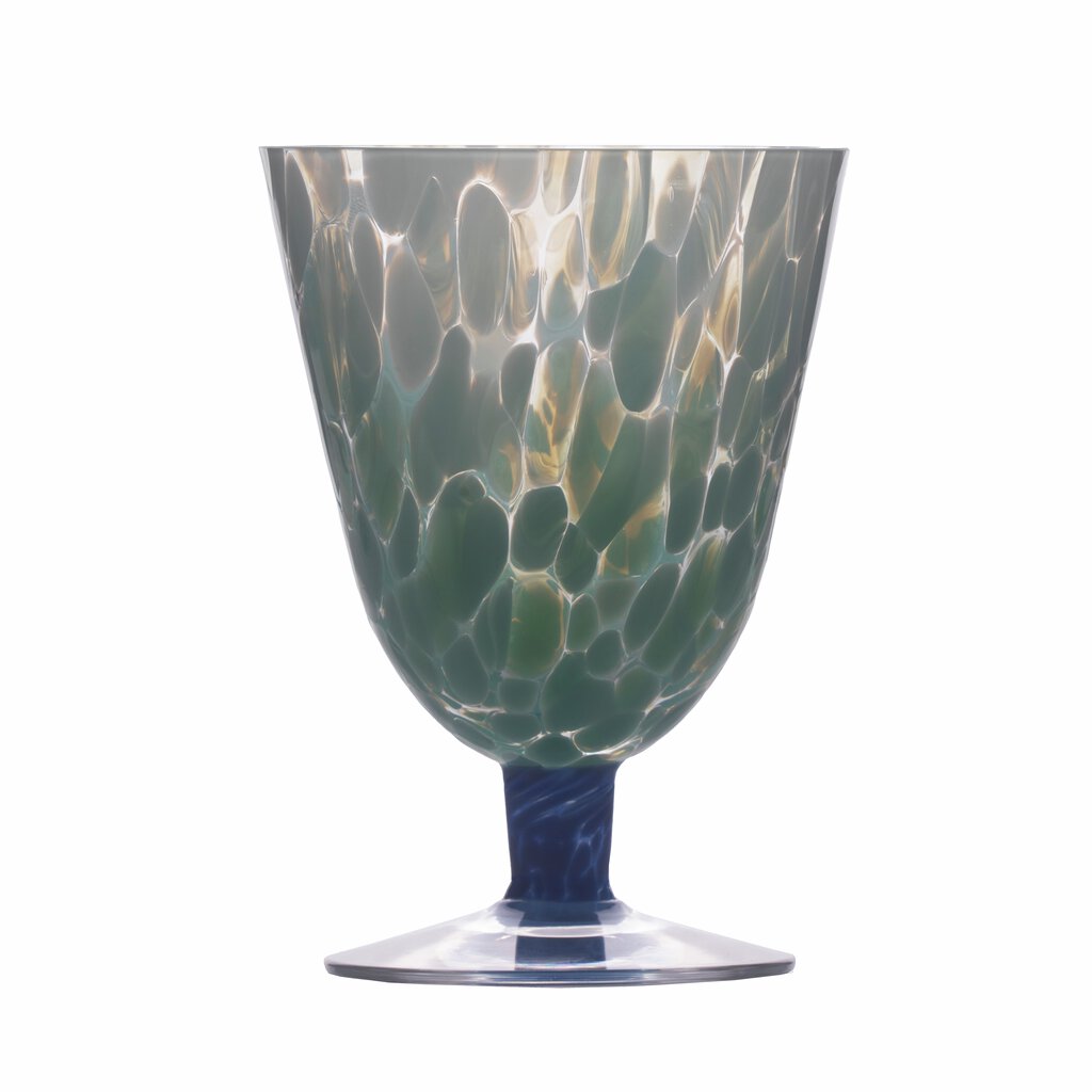Magnor Jubalong konstglas ljus turkos med mörkblå fot 26 cl-Holykitchen