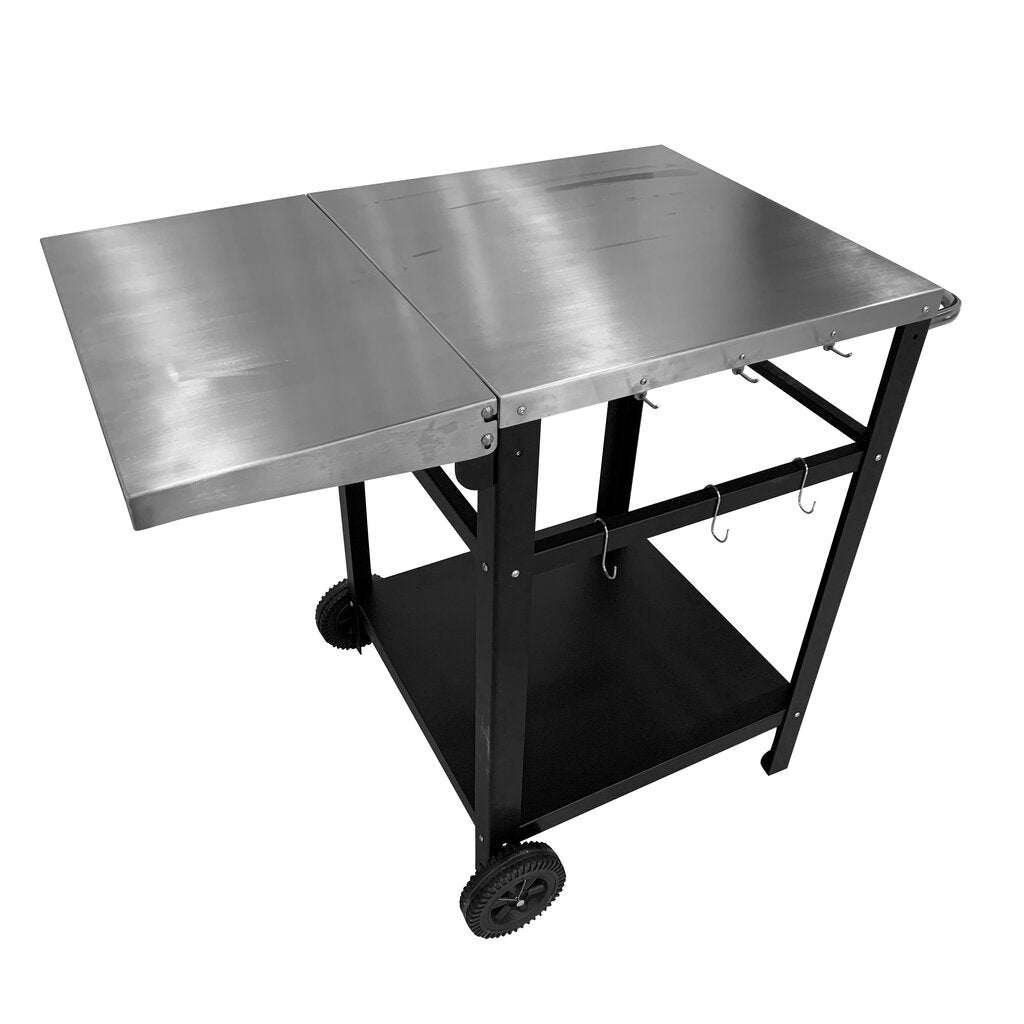 Sabor Napo avlastningsbord m/hjul 88x56x85 cm svart/borstad-Holykitchen
