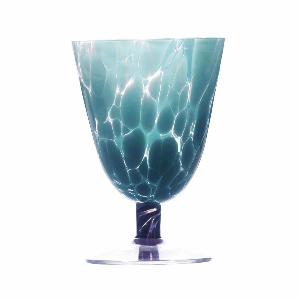 Magnor Jubalong Konstglas turkos med lila fot 26 cl-Holykitchen