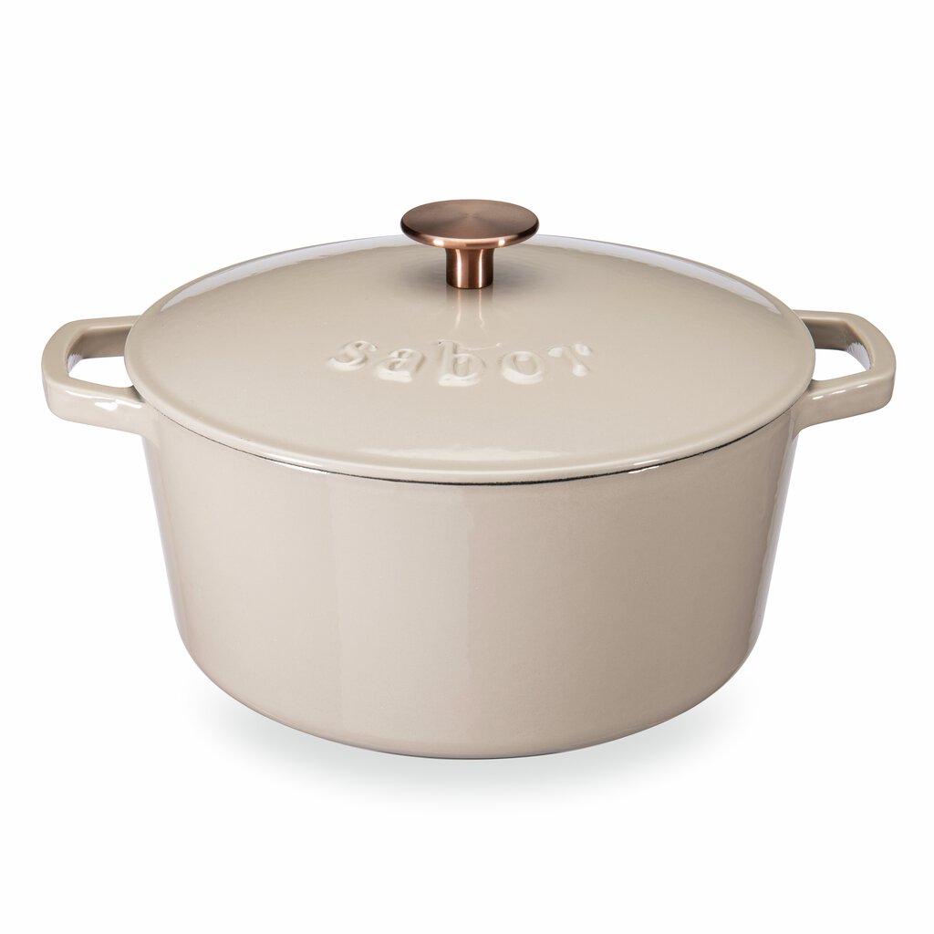 Sabor Gjutjärnsgryta 24 cm 4,4 L varmgrå-Holykitchen