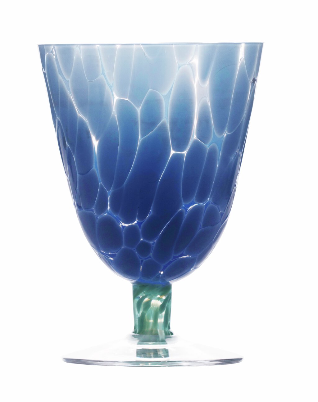Magnor Jubalong Konstglas mörkblå med ljus turkos fot 26 cl-Holykitchen