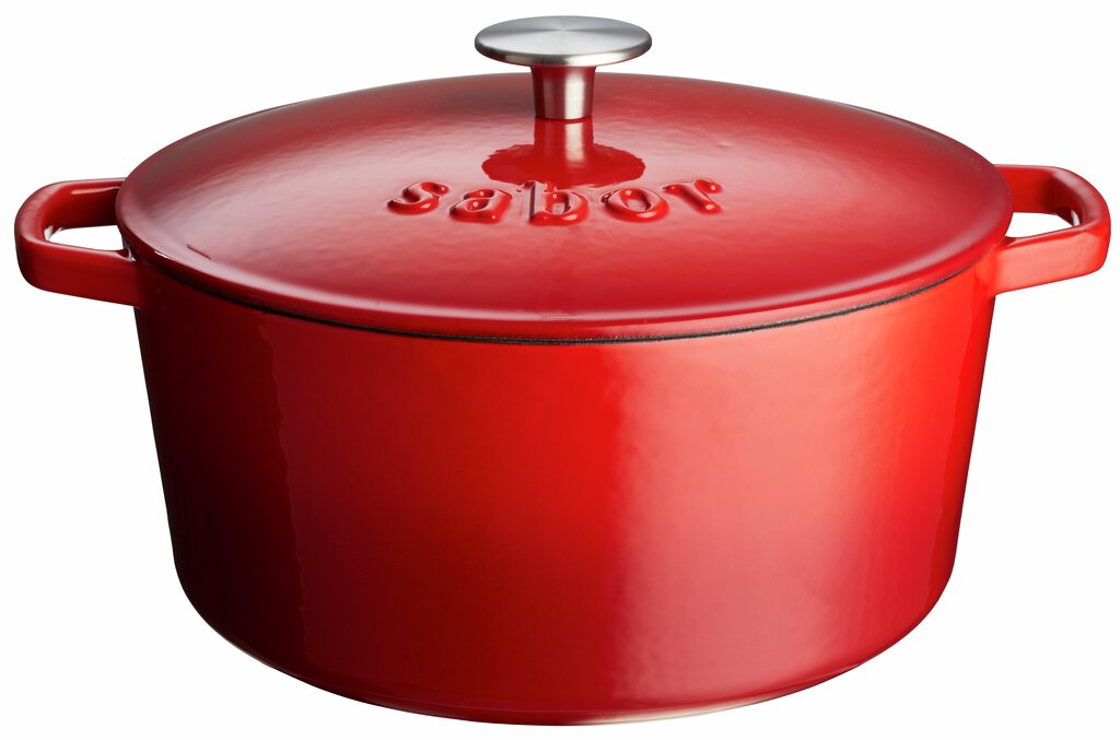 Sabor Gjutjärnsgryta 4,4 L röd-Holykitchen