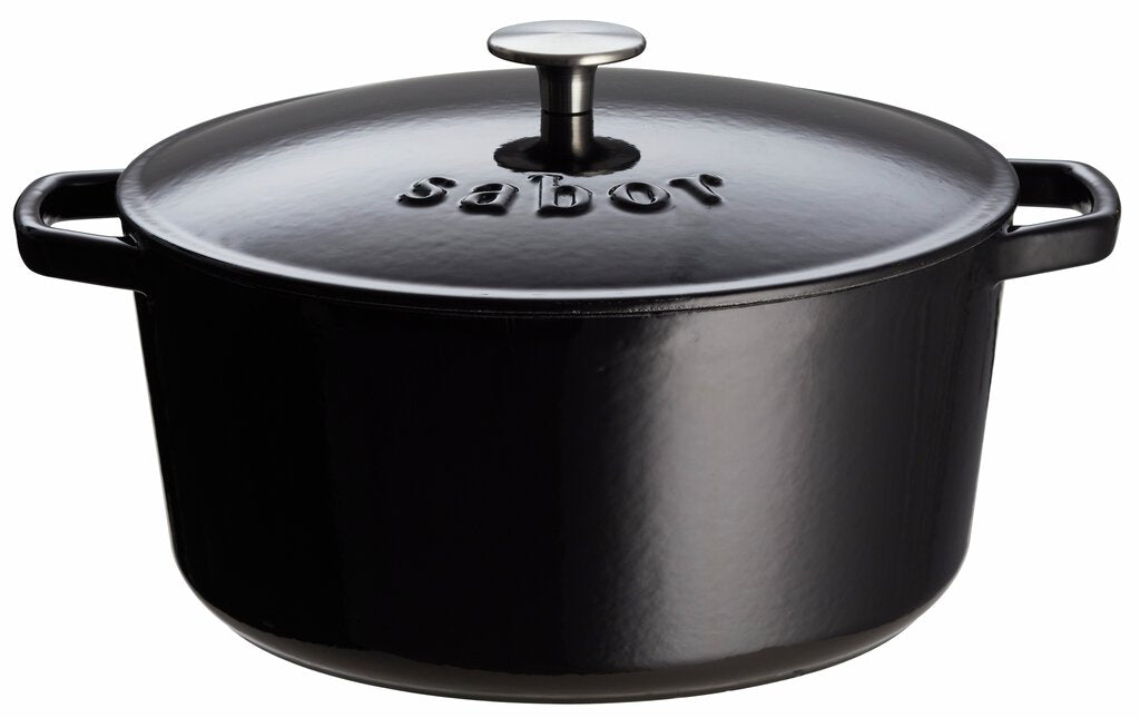 Sabor Gjutjärnsgryta 24 cm 4,4 L svart-Holykitchen