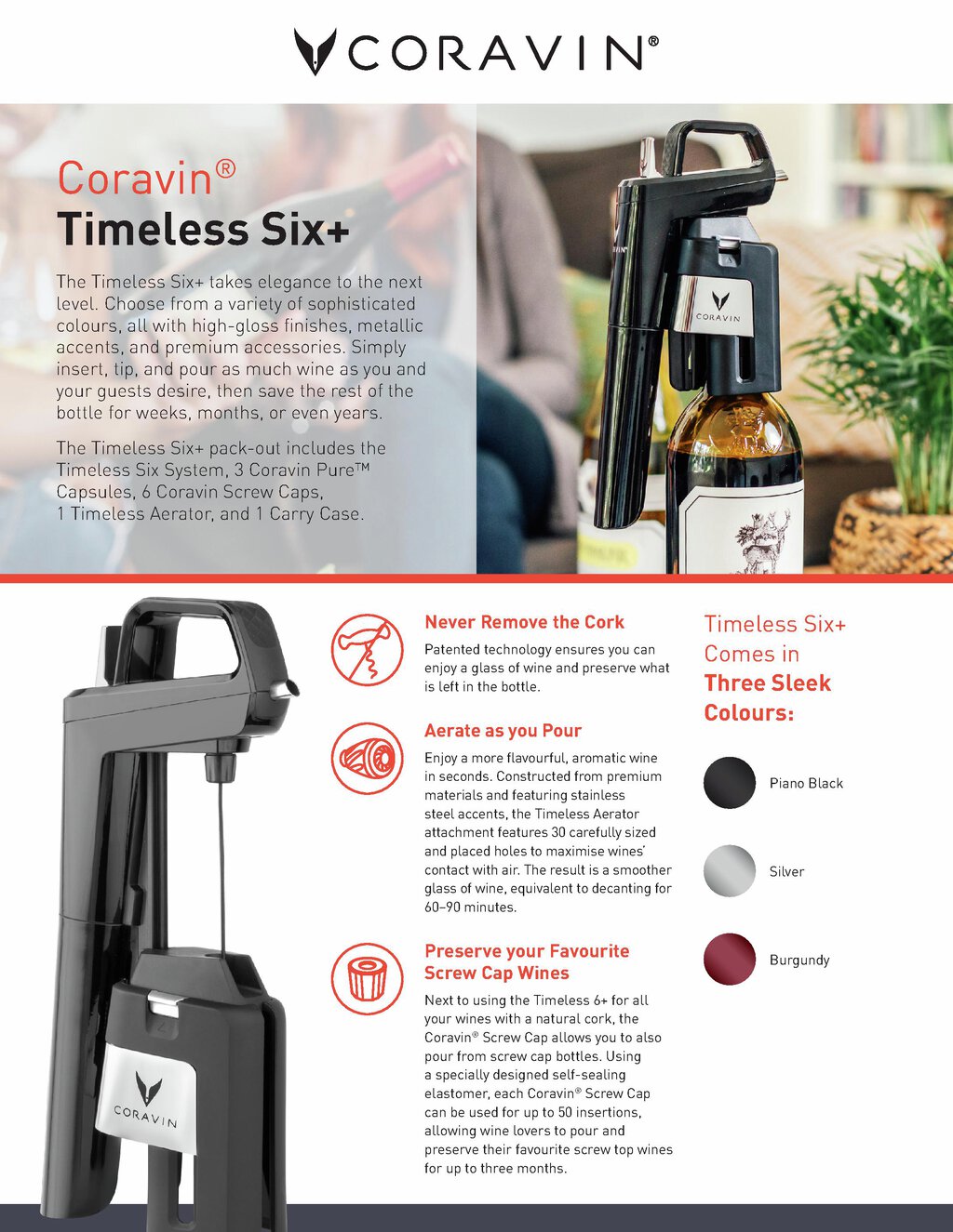 Coravin Timeless Six+ Vinkonserveringssystem s/11 i väska-Holykitchen
